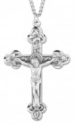 Men's Budded Floral Edge Crucifix Pendant