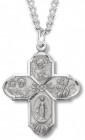 Men's Classic Four Way Pendant with Floral Center