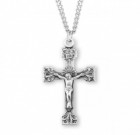 Men's Extended Blade Leaf Crucifix Necklace