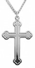 Men's High Polish Cross with Clover Tips
