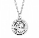 Men's High Relief Saint Christopher Necklace