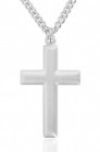 Men's Matte Cross Pendant with Beveled Edge