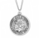 Men's Textured Border Saint Christopher Necklace