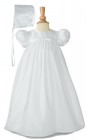 Nylon Tricot Christening Gown with Embroidered Bodice