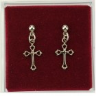 Open-Cut Cross Dangle Earrings