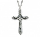 Women's Pointed Edge Wreath Center Crucifix Necklace