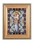 Our Lady of Divine Innocence Gold Frame Stained Glass Effect