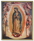 Our Lady of Guadalupe with Angels Gold Frame Plaque - 2 Sizes
