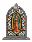Our Lady of Guadalupe Glass Art in Arched Frame