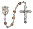 Our Lady of Mount Carmel Sterling Silver Heirloom Rosary Fancy Crucifix