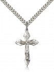 Men's Leafy Tip Crucifix Medal