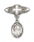 Pin Badge with St. Zachary Charm and Badge Pin with Cross