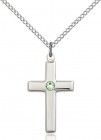Youth Simple Cross Pendant with Birthstone Options
