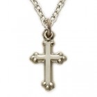 Sterling Silver Budded Cross Baby Necklace  