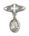 Pin Badge with St. James the Lesser Charm and Badge Pin with Cross