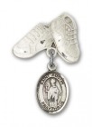 Pin Badge with St. Austin Charm and Baby Boots Pin
