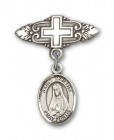 Pin Badge with St. Martha Charm and Badge Pin with Cross