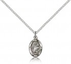 Women's Scalloped Edge Petite St. Christopher Necklace