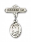 Pin Badge with St. Louis Charm and Godchild Badge Pin