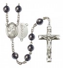 Men's St. Luke the Apostle Doctor Silver Plated Rosary