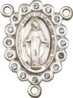 Blue Stone Accent Miraculous Medal Rosary Centerpiece