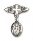 Pin Badge with St. Basil the Great Charm and Badge Pin with Cross