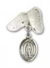Pin Badge with St. Samuel Charm and Baby Boots Pin