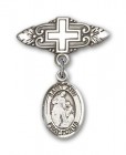 Pin Badge with St. Ann Charm and Badge Pin with Cross
