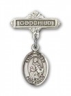 Pin Badge with St. Giles Charm and Godchild Badge Pin