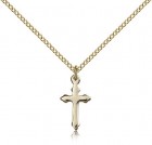 Women's Budded Tip Cross Necklace