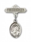 Pin Badge with St. Francis de Sales Charm and Godchild Badge Pin