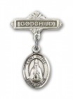 Pin Badge with St. Blaise Charm and Godchild Badge Pin