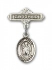 Pin Badge with St. Austin Charm and Godchild Badge Pin