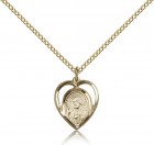 Women's Open-Cut Heart Shaped Scapular Pendant
