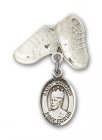 Pin Badge with St. Edward the Confessor Charm and Baby Boots Pin