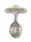 Pin Badge with St. Hubert of Liege Charm and Godchild Badge Pin