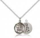 Women's Petite Round St. Michael & Guardian Angel Medal