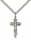 Point Tip Geometric Crucifix Pendant