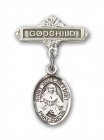 Pin Badge with St. Julie Billiart Charm and Godchild Badge Pin