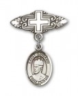 Pin Badge with St. Edward the Confessor Charm and Badge Pin with Cross
