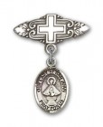 Pin Badge with Our Lady of San Juan Charm and Badge Pin with Cross