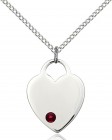 Medium Heart Shaped Pendant with Birthstone Options