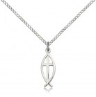 Women's Ichthus Fish with Cross Pendant