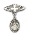 Pin Badge with Maria Stein Charm and Badge Pin with Cross