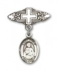Pin Badge with St. Philip the Apostle Charm and Badge Pin with Cross
