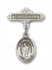 Pin Badge with St. Patrick Charm and Godchild Badge Pin