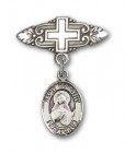 Pin Badge with St. Dorothy Charm and Badge Pin with Cross