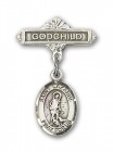 Pin Badge with St. Lazarus Charm and Godchild Badge Pin