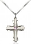 Women's Cross on Cross Pendant with Birthstone Options