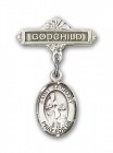 Pin Badge with St. Zachary Charm and Godchild Badge Pin